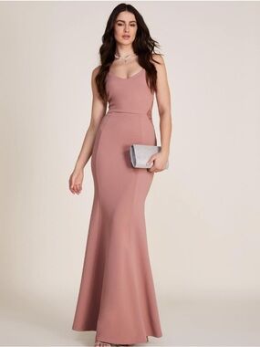 le chateau Dusty Rose Spaghetti Strap Maxi Gown